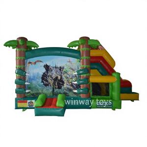 Structure gonflable combinée Winway sur le thème des dinosaures pour enfants, aire de jeux, château gonflable, capacité 500 kg, 5 à 8 enfants, utilisation commerciale en location - Product Image 1