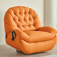 Geeksofa Salon Microfibre Tissu ou Cuir Fauteuil Pivotant Rembourré Moderne Siège Inclinable Canapé avec Support de Téléphone