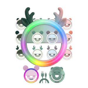 Luce LED Colorata per Selfie a Forma di Animale con Orecchie, Mini Bastone per Selfie per Smartphone (Luz Con Orejas De Animales) - Product Image 1
