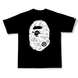 Nuova T-shirt Larga in Cotone Pesante a Maniche Corte con Stampa Cartoon <span class=keywords><strong>Squalo</strong></span> Camo, Stile Giapponese, di Tendenza Transfrontaliera, Collezione 2026 - Product Image 1