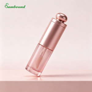 Custom 6.3ml Polygonal Lip Gloss Tube with Silicone Tip <b>Pink</b> Eco-Friendly PET Injection <b>Bottle</b> - Product Image 2