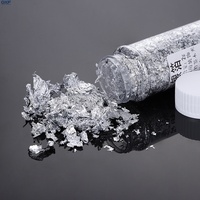 Qianxinfan Feuilles rondes de papier or et argent 24K de luxe, 2g/flacon, pour décorations professionnelles de gâteaux et pâtisseries 14+