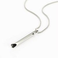 Vente chaude Méditation Soulagement Anxiété Stress Respiration Sifflet Pendentif Collier En Acier Inoxydable Bijoux Pour Femmes Et Hommes
