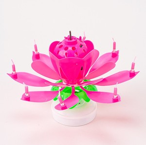 Bougie d'<span class=keywords><strong>Anniversaire</strong></span> Fleur Musicale Étonnante, <span class=keywords><strong>Bougies</strong></span> de Gâteau S'Ouvrant, Lotus Chantant Rotatif pour Décoration de Fête - Product Image 3
