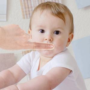 <span class=keywords><strong>Brosse</strong></span> à dents pour bébé en silicone souple Gloway Oem sans BPA, résistante à 120 degrés, pour l'apprentissage de la propreté des doigts, 6 à 12 mois - Product Image 6