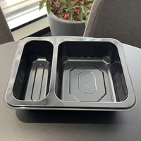 Barquette alimentaire jetable en PP à 2 compartiments, thermoscellable et compatible four, 500ml-1100ml, marque YAMAT, vente en gros