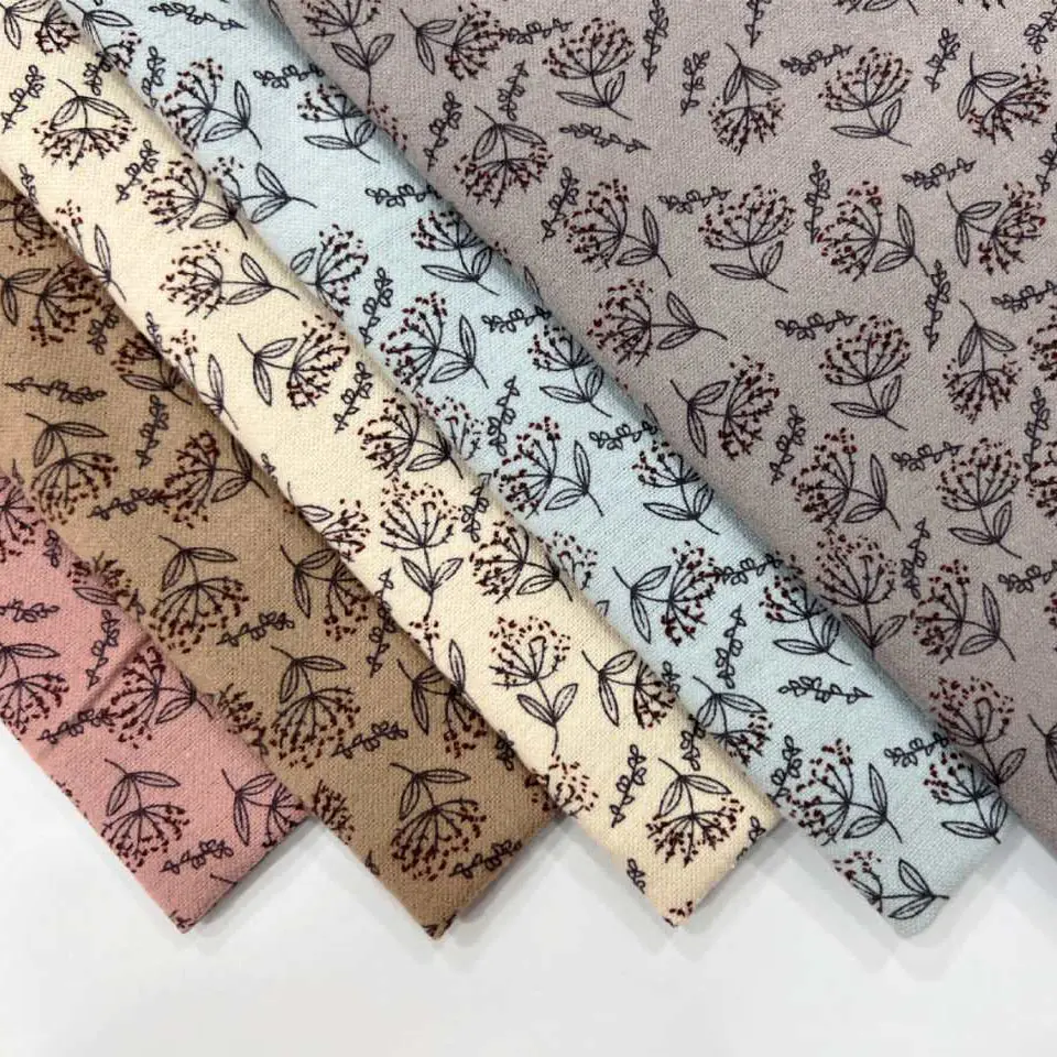 Nouveau motif automne vêtements pour enfants femmes bas prix plante imprimé teinture tissu 100% coton flanelle
