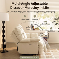 Sillón Reclinable Eléctrico Moderno con Masaje de 8 Puntos, Giratorio, Tipo Nube, para Sala de Estar u Hotel
