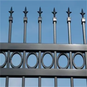 Steel grating fence garden house steel grill metal fence welded spear head top steel fence