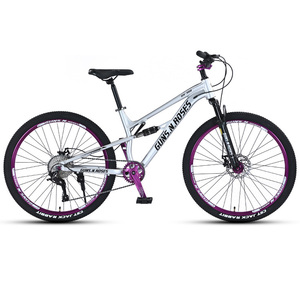 Vélo <span class=keywords><strong>de</strong></span> montagne <span class=keywords><strong>VTT</strong></span> 10 vitesses en aluminium 26 pouces avec double suspension et freins à disque hydrauliques, amortisseur double épaule pour descente - Product Image 5