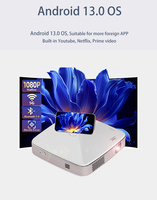 Homan Mini-projecteur vidéo 4K S-60 Smart View DLP Dual-band Wi-Fi Infocus Home Cinéma Lampe LED de jeu sans fil Batterie en option