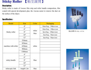 Rodillos Adhesivos de PE Blancos y Azules para Talleres Libres de Polvo, Recambios Manuales de Desgarre Manual - Product Image 6
