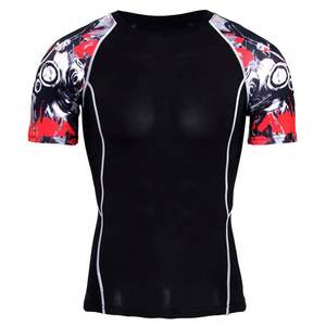 Personnalisé mma rash guards hommes impression à manches courtes - Product Image 1
