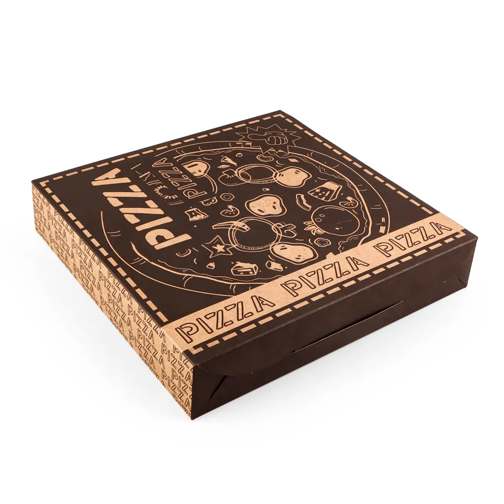 कस्टम लोगो सस्ते और पर्यावरण के अनुकूल वैयक्तिकृत डिज़ाइन पेपर पिज़्ज़ा बॉक्स
