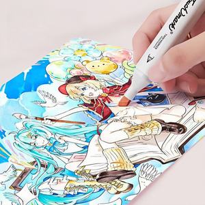 Marcadores de Arte Innovadores de Doble Punta, Pincel y Cincel, Puntas de 1-2 mm/6-7 mm, Tinta a Base de Alcohol/Agua para Artistas, Juego Premium para Colorear para Adultos - Product Image 4