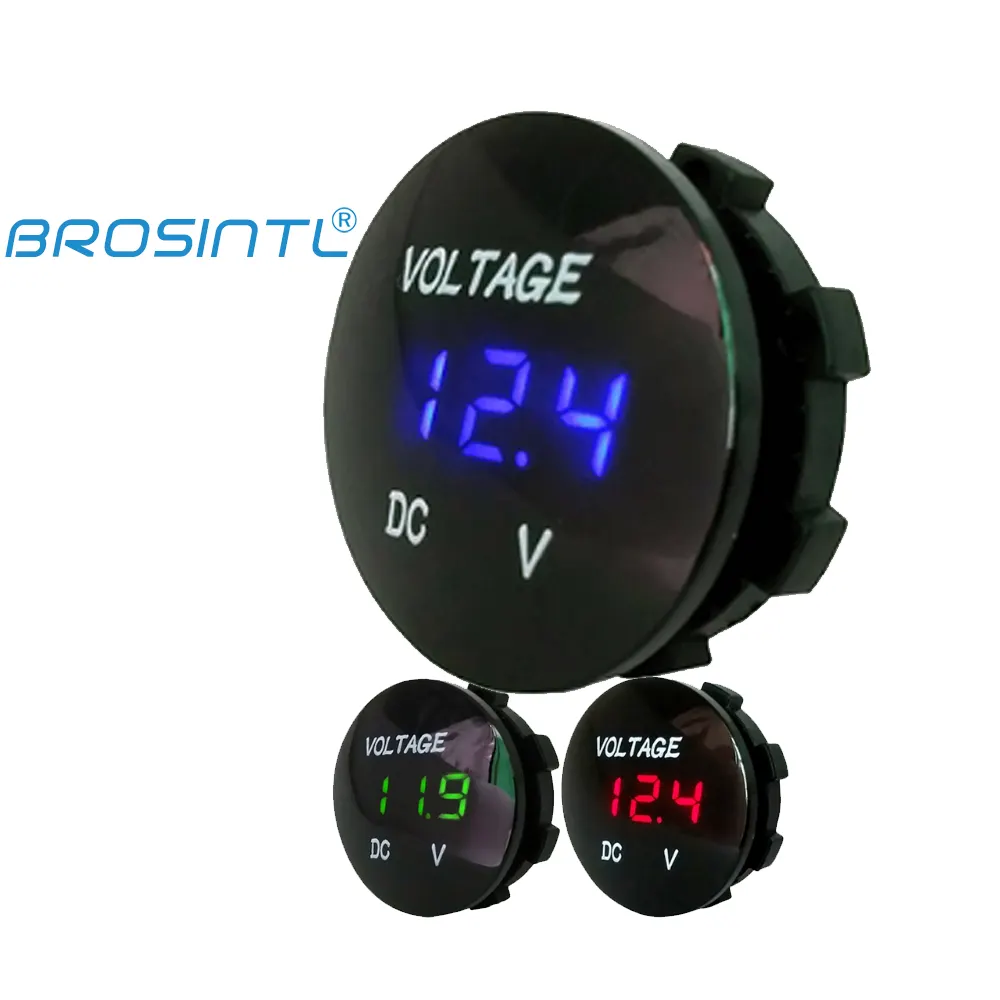 BROSINTL BC009KB 3-32V DC Unterputz Mini Digital 12V Auto Voltmeter mit LED-Anzeige