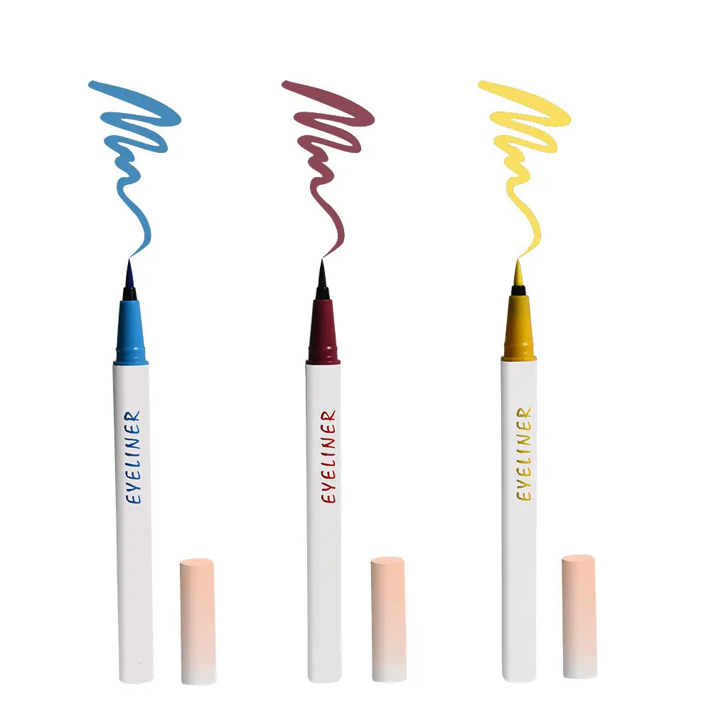 Mat renkli göz kalemi kalem su geçirmez leke geçirmez pürüzsüz Eyeliner kalem 6 renk sıvı Eyeliner makyaj