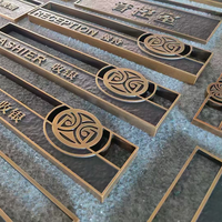 Plaque et enseigne en laiton massif forgé, design personnalisé moderne, effet vieilli, impression UV, Hongsen, haute qualité pour hôtel