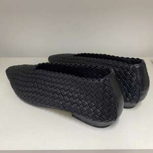 Mocassins plats de luxe pour femmes en cuir de vachette tressé 100% première couche, à bout pointu et talons bas, grandes tailles, direct usine - Product Image 3