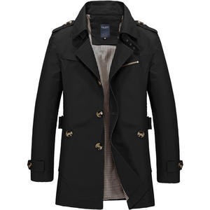 Vendita Calda 2025 Autunno Inverno Moda Streetwear Giacche Lunghe da Uomo Business <span class=keywords><strong>Trench</strong></span> Coat - Product Image 3