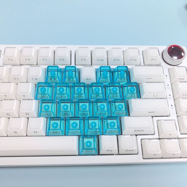 Wholesale 21 Key Transparent Love Customized Powder Cute Keyboard Side Engraved Transparent Keycaps