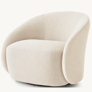 Fauteuil de loisirs en lin de style américain Rhoohill RH, mobilier de salon, canapé simple, fauteuil de chambre à coucher, fauteuil pivotant moderne - Product Image 1