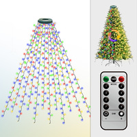 Luces LED para árboles, guirnaldas de luces, luces colgantes para jardín IP65 con temporizador y función de memoria, iluminación eléctrica navideña