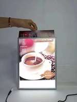 A1 A2 A3 kotak lampu Tempered Glass Ad LED bingkai Poster untuk restoran & bioskop produk pemasaran Led kotak lampu iklan