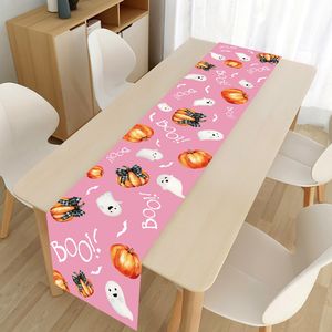 Chemin de Table d'Halloween Fantôme Fantôme Spooky Citrouille Bonbons Boo Rustique Toile de Jute Style Ferme Saisonnier Intérieur Cuisine Table À Manger Décor - Product Image 3