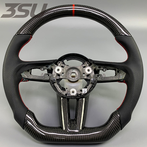 Volante Deportivo Compatible con <span class=keywords><strong>Mazda</strong></span> MX3 CX5, con Fibra de Carbono Negra y Material de Cuero, Fabricación Exquisita - Product Image 1