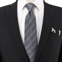 Cravate en soie tissée à rayures pour homme, cravates classiques assorties pour réunions d'affaires, mariages, fêtes, bureau, usage quotidien