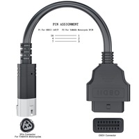 Conector OBD2 de 16 pines para motocicleta, Cable Obd de diagnóstico, Cable de extensión de diagnóstico Obd2 de PTFE para automóvil electrónico