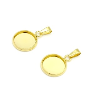 Anno Jewelry Stainless Steel Round Pendant Base 20mm Empty Holder For DIY Jewelry Making Accessories Gold And Silver Tone - Product Image 4
