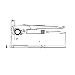 BETA - 003760032 Clés à tube suédoises avec mâchoires plates à 90 °-EAN 8014230026886 PIPEWORK WRENCHES - Product Image 2