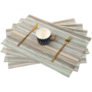 Design Esd Pvc Isolation Bon marché Vinyle tissé lavable Ensemble de table à manger de luxe <span class=keywords><strong>Tapis</strong></span> noir - Product Image 3
