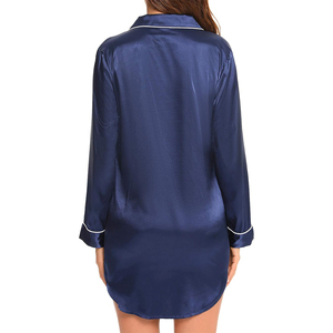 <span class=keywords><strong>Camicia</strong></span> <span class=keywords><strong>da</strong></span> <span class=keywords><strong>Notte</strong></span> Estiva <span class=keywords><strong>da</strong></span> Donna in Raso con Scollo a V, Maniche Lunghe e <span class=keywords><strong>Bottoni</strong></span>, Ecologica e Traspirante - Product Image 3