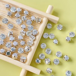 6mm Mini cristalli di vetro piatti rotondi per cucire su pietre con Base di nastro strass per lampadario per abiti da DIY unghie Art 1000 pz - Product Image 6