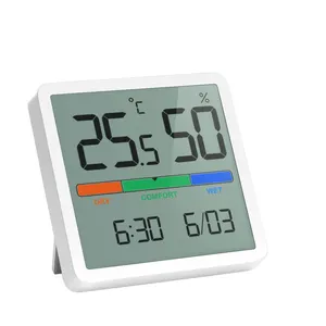MAX MINクロック湿度計温度計を備えたデジタル屋内アラーム、日付、家庭用バックライト、オフィス用の正確な温度