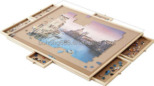 Wooden <strong>Puzzle</strong> <strong>Table</strong> with Legs and Protective Cover 1500 Piece Wooden Jigsaw <strong>Folding</strong> <strong>Puzzle</strong> Board - Product Image 4
