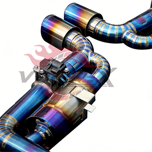 ท่อไอเสียแข่งรถแบบตัดพาย2.0T 2.5T ท่อไอเสียไทเทเนียมเผาไหม้สีฟ้า Vortex สำหรับ Porsche 718 Boxster Cayman - Product Image 5