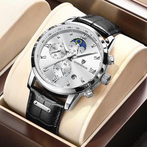 <span class=keywords><strong>Montre</strong></span> LIGE LG8953 Prix de gros Classique en cuir noir pour <span class=keywords><strong>homme</strong></span> avec chiffres romains Chronographe Lumineux <span class=keywords><strong>Montre</strong></span> de créateur + boîte cadeau - Product Image 1
