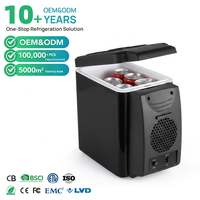 Mini-réfrigérateur-congélateur portable 6L pour voiture, technologie d'absorption, en plastique, pour camping et hôtel, double fonction chauffage