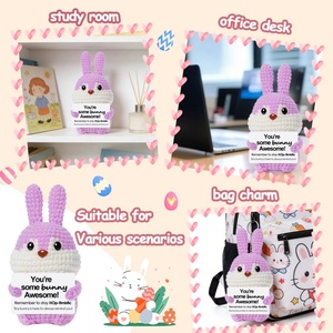 ของขวัญกระต่ายถักไหมพรมแฮนด์เมด ตกแต่งโต๊ะทำงาน สร้างแรงบันดาลใจ ให้กำลังใจ แสดงความรัก สำหรับลูกสาว ลูกชาย เพื่อน - Product Image 6