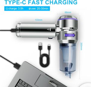 Motor sin escobillas de 3 engranajes, potente <span class=keywords><strong>Mini</strong></span> aspirador inalámbrico de mano para coche, aspirador portátil de succión fuerte - Product Image 2