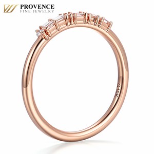 Bague en or rose massif 10K avec diamant <span class=keywords><strong>de</strong></span> laboratoire DEF VVS, fine, empilable, pour usage quotidien ou comme alliance pour femme - Prix <span class=keywords><strong>de</strong></span> gros - Product Image 4
