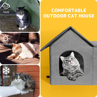 Résistant aux intempéries Extérieur Intérieur Chats Pliable Chaud Sauvage Abri Amovible Doux Tapis Chauffant Chat Maison