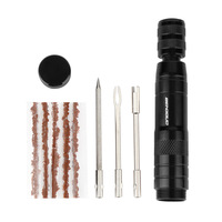 Kit de réparation de pneus de vélo 5 pièces, outils de réparation de pneus sans chambre à air, bande de caoutchouc, perceuse manuelle, kit de réparation de vélo avec emballage en boîte
