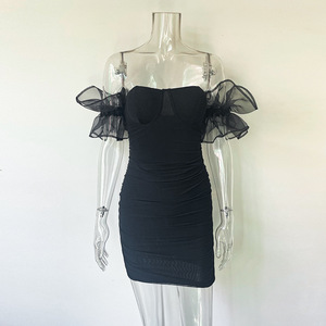 Nuovo Prodotto Della Signora <span class=keywords><strong>di</strong></span> <span class=keywords><strong>Tendenza</strong></span> <span class=keywords><strong>Abbigliamento</strong></span> <span class=keywords><strong>di</strong></span> Alta Qualità Delle Donne Sexy Del Manicotto della Bolla Delle Donne Della Signora Del Collare Del Quadrato Abiti - Product Image 4