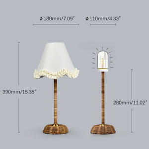 Moderne Bambus-Tischlampe mit Kabelloser Aufladung und Rattan-Lampenschirm, Hochzeitsdekoration, Anpassbare Stoffausführung - Product Image 5