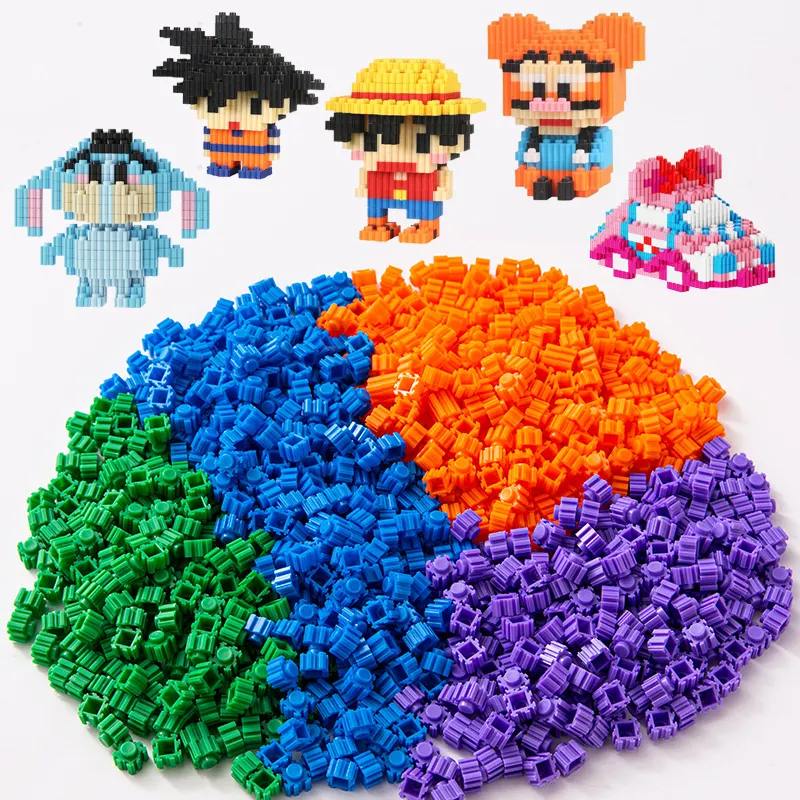 Diskon besar set blok bangunan karakter kartun Mini DIY untuk hadiah anak-anak mainan Puzzle figur Jigsaw edukasi bata